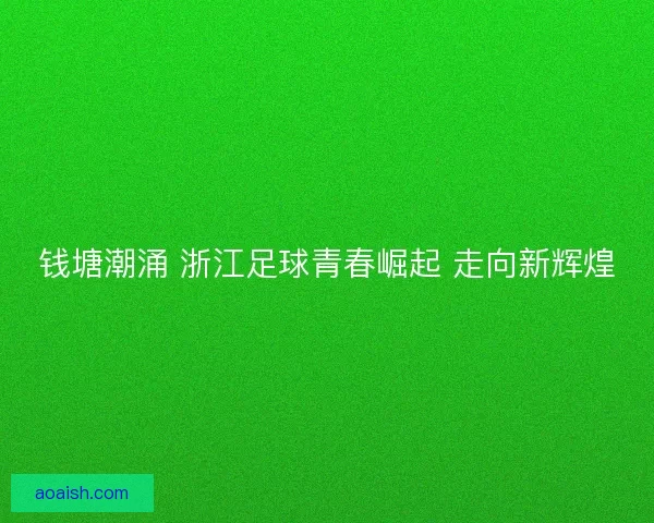 钱塘潮涌 浙江足球青春崛起 走向新辉煌 钱塘潮涌 浙江足球青春崛起 走向新辉煌
