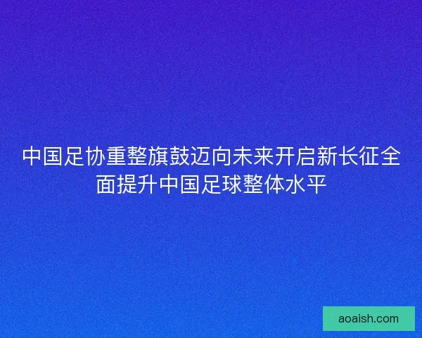 中国足协重整旗鼓迈向未来开启新长征全面提升中国足球整体水平