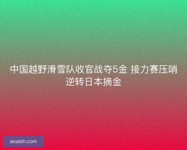 中国越野滑雪队收官战夺5金 接力赛压哨逆转日本摘金